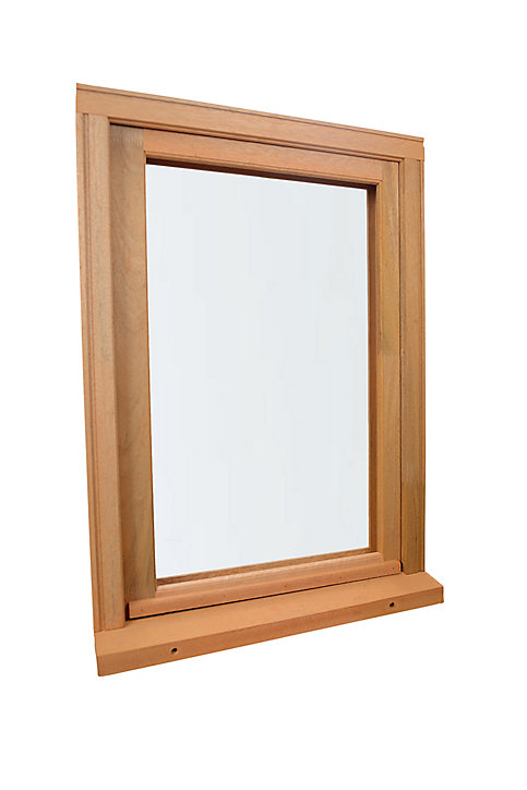 Fenêtre bois 1 vantail GoodHome - l.60 x h.75 cm, tirant droit