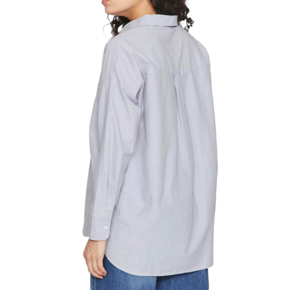 Vila Chemise Manches Longues Blanc/Bleu Femme Vila Darma