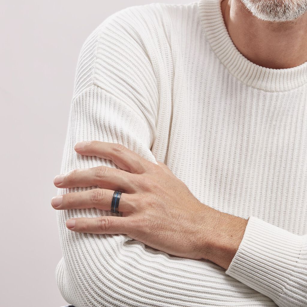 Bague Acier Noir Rick