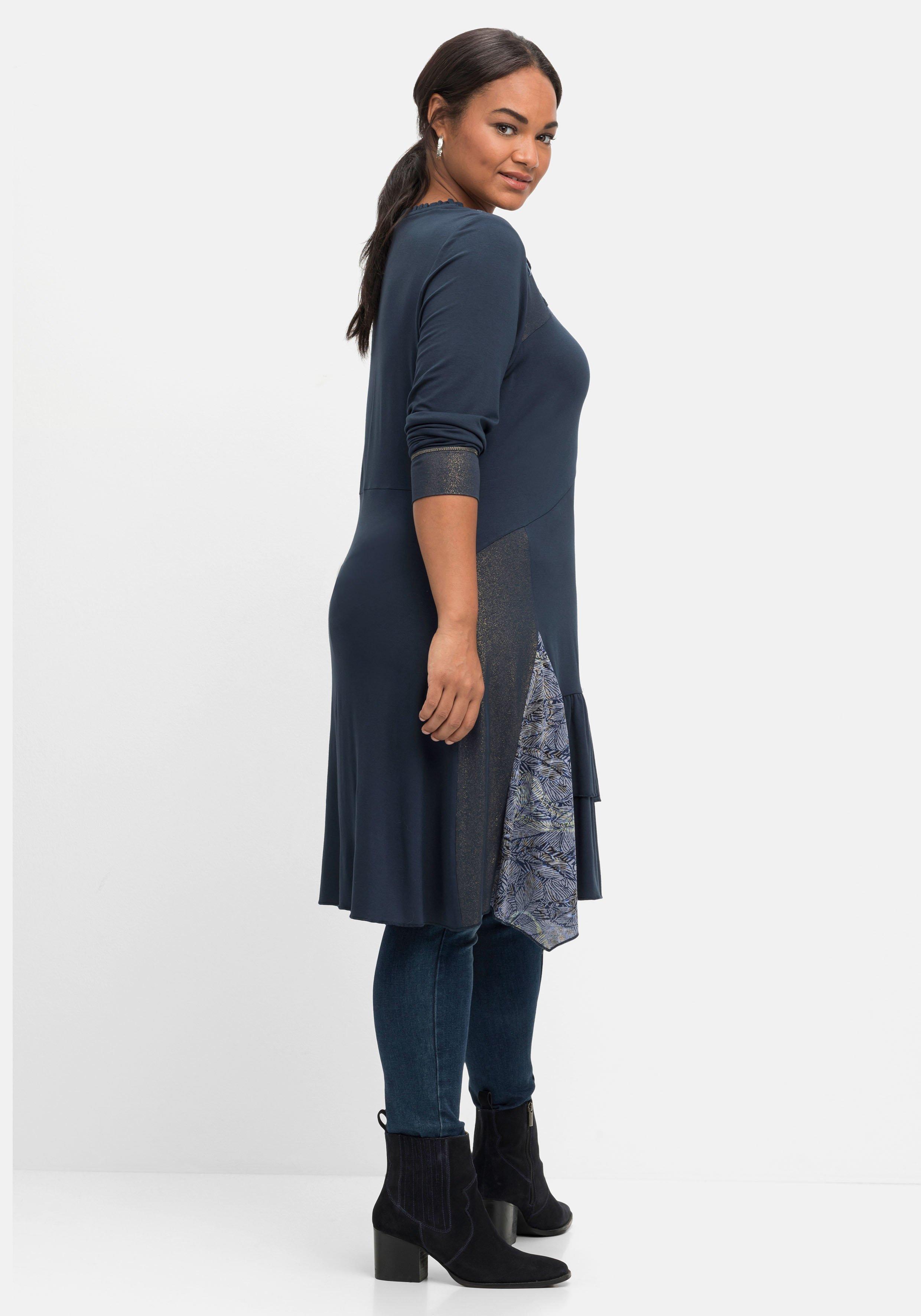 Jerseykleid im Mustermix, leicht elastisch