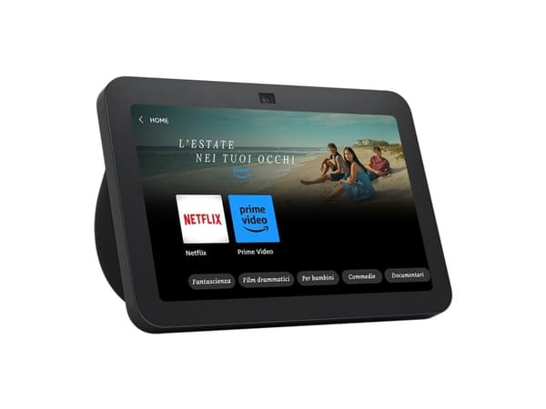 Amazon B0BLS3B3QL, Amazon Alexa, rektangel, antrasitt, tysk, engelsk, spansk, fransk, italiensk, Android, Fire OS, iOS, 20,3 cm (8