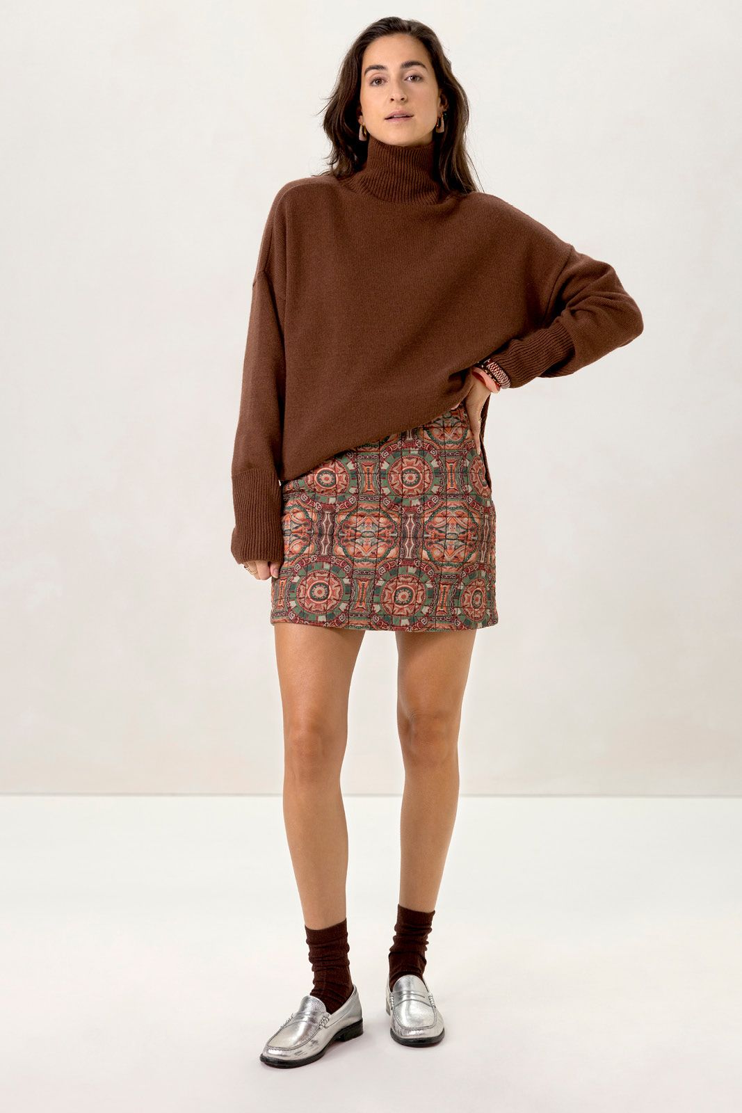 Bruine trui met turtle neck
