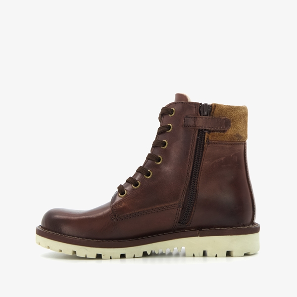 Groot leren jongens veterboots donkerbruin