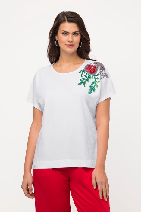 T-Shirt, Stickerei, Oversized, Rundhals, Langarm