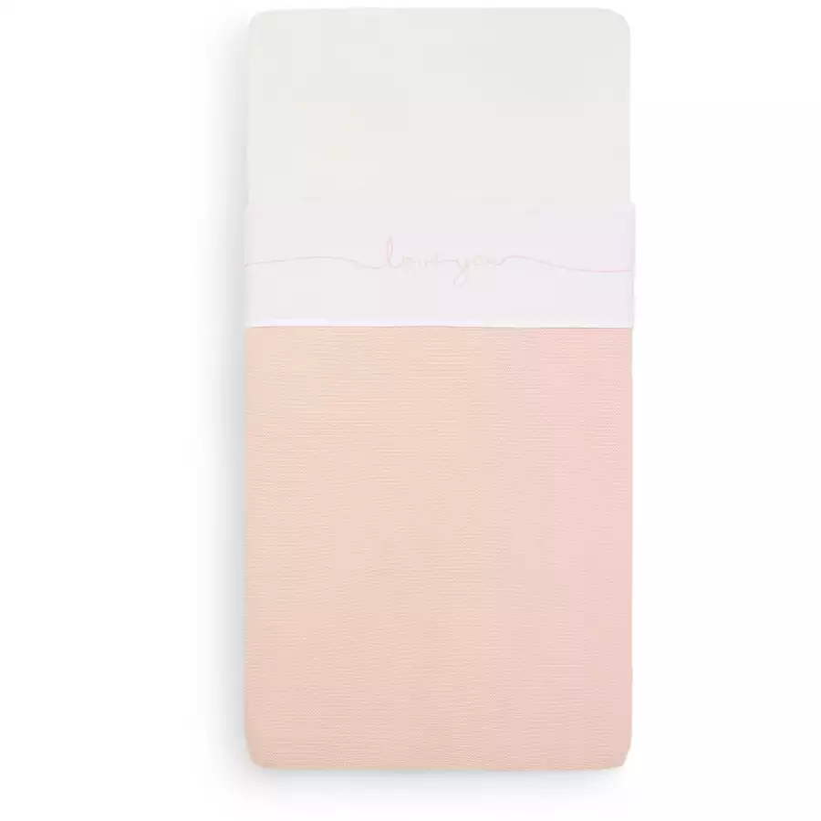 jollein Bettlaken Wiege 75x100 cm - Love you - Pale Pink