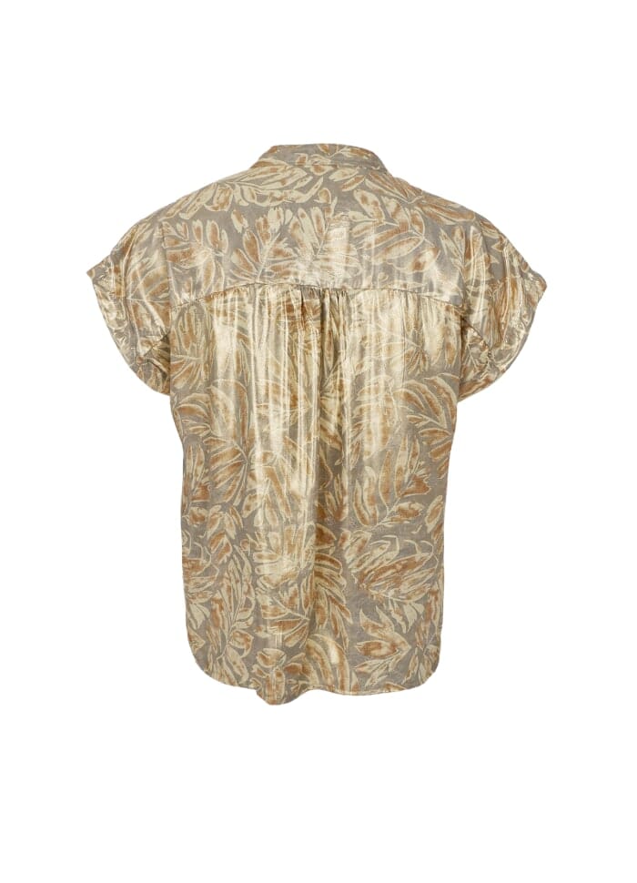 Black Colour Bcluna Andrea S/S Top golden sand
