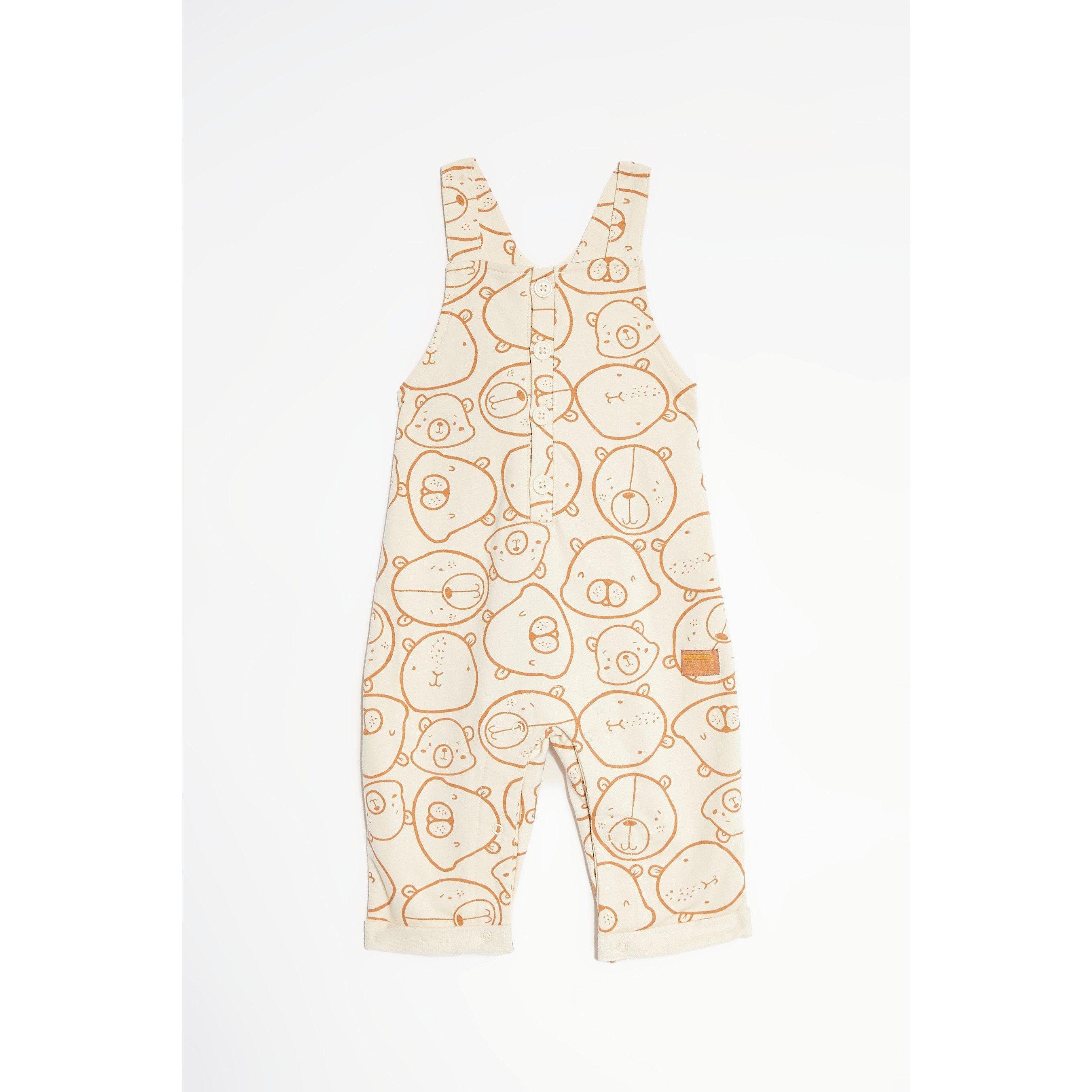 Hello World Studio Baby Boy Bear Dungaree and Top Set