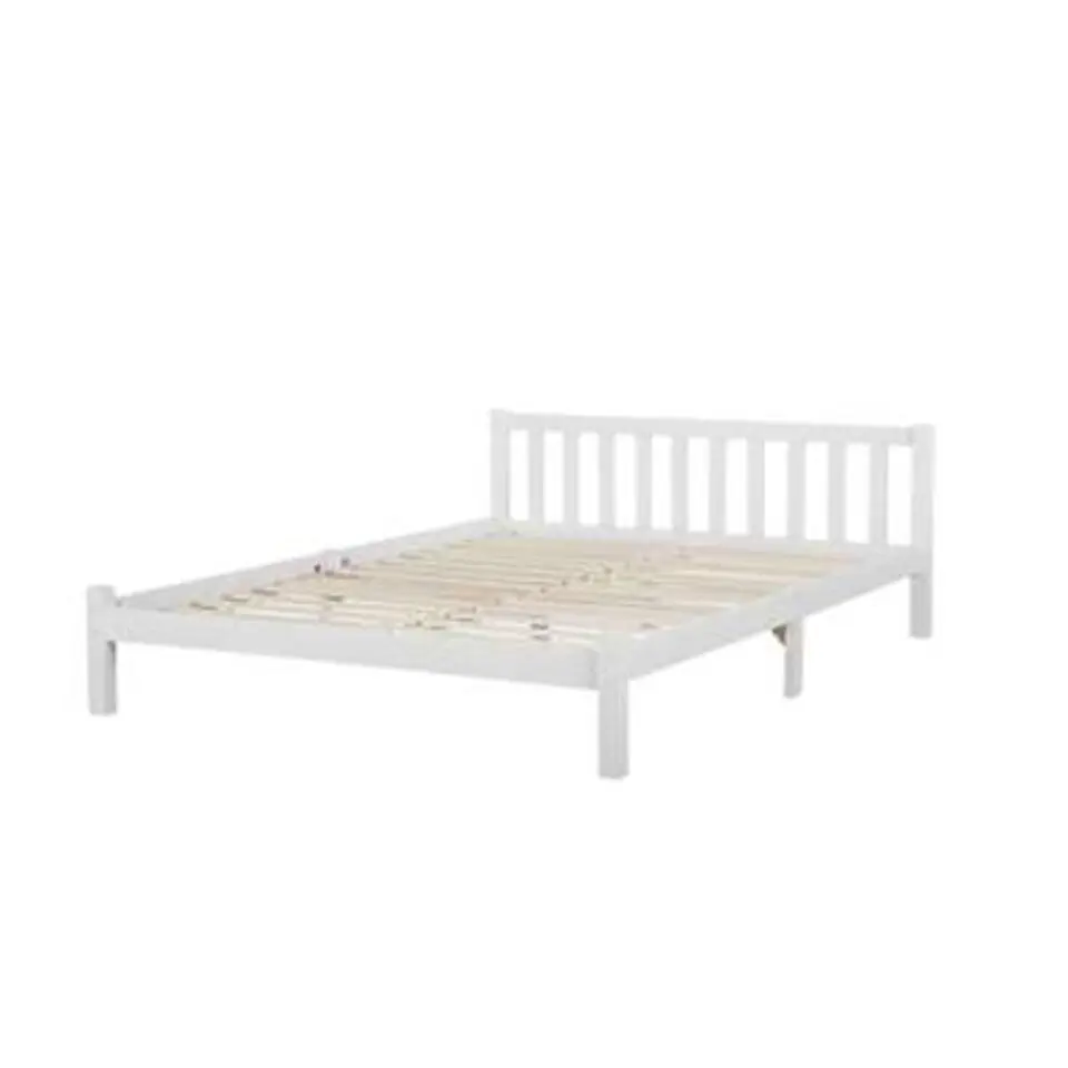 FLORAC - Tweepersoonsbed - Wit - 180 x 200 cm - Dennenhout