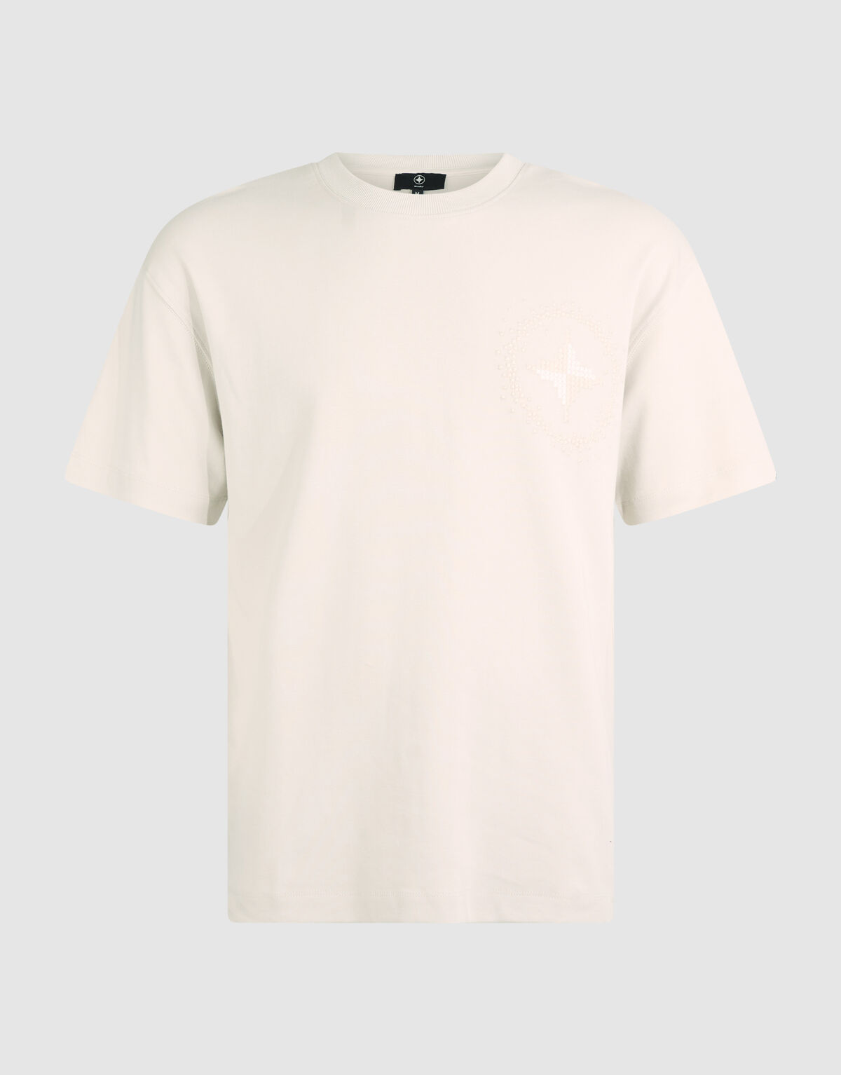 Embroidery Logo T-shirt Beige