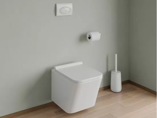 Plaque de commande pour WC avec double touche - Blanche - CERASUS