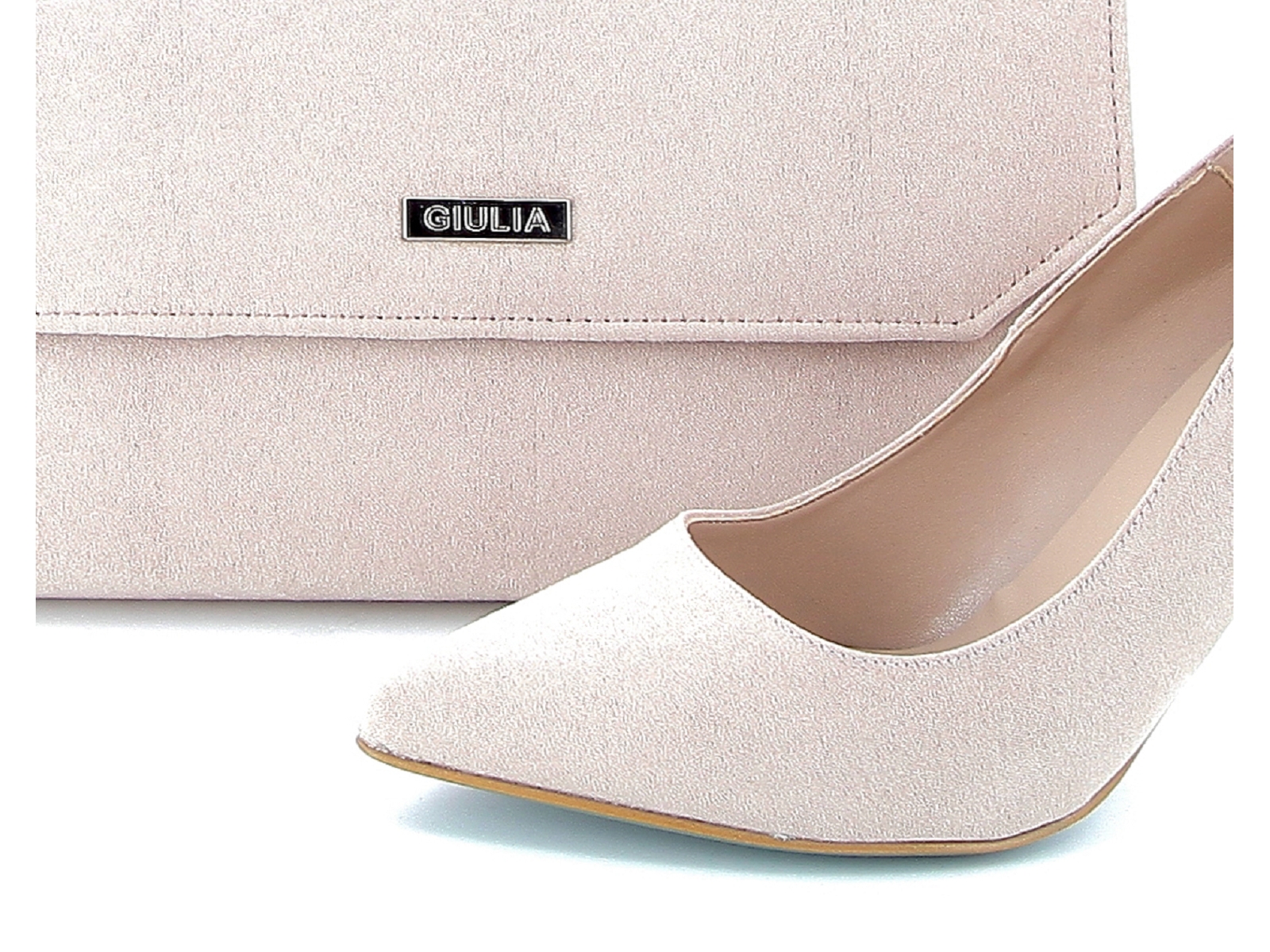 Giulia-HANDBAG G. velours Rose Pâle