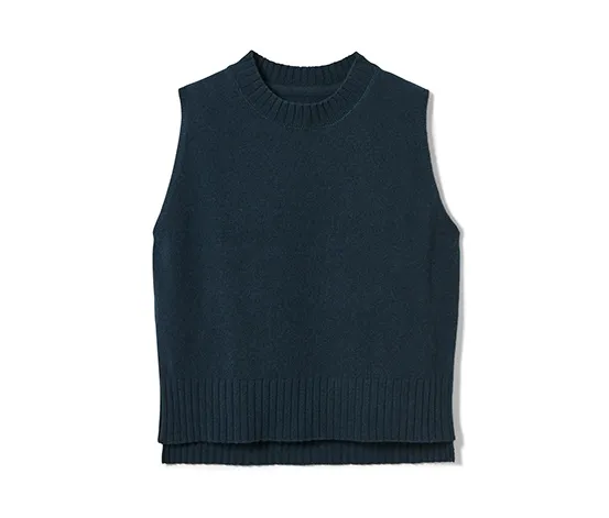 Strickpullunder mit RWS-Wolle, blau