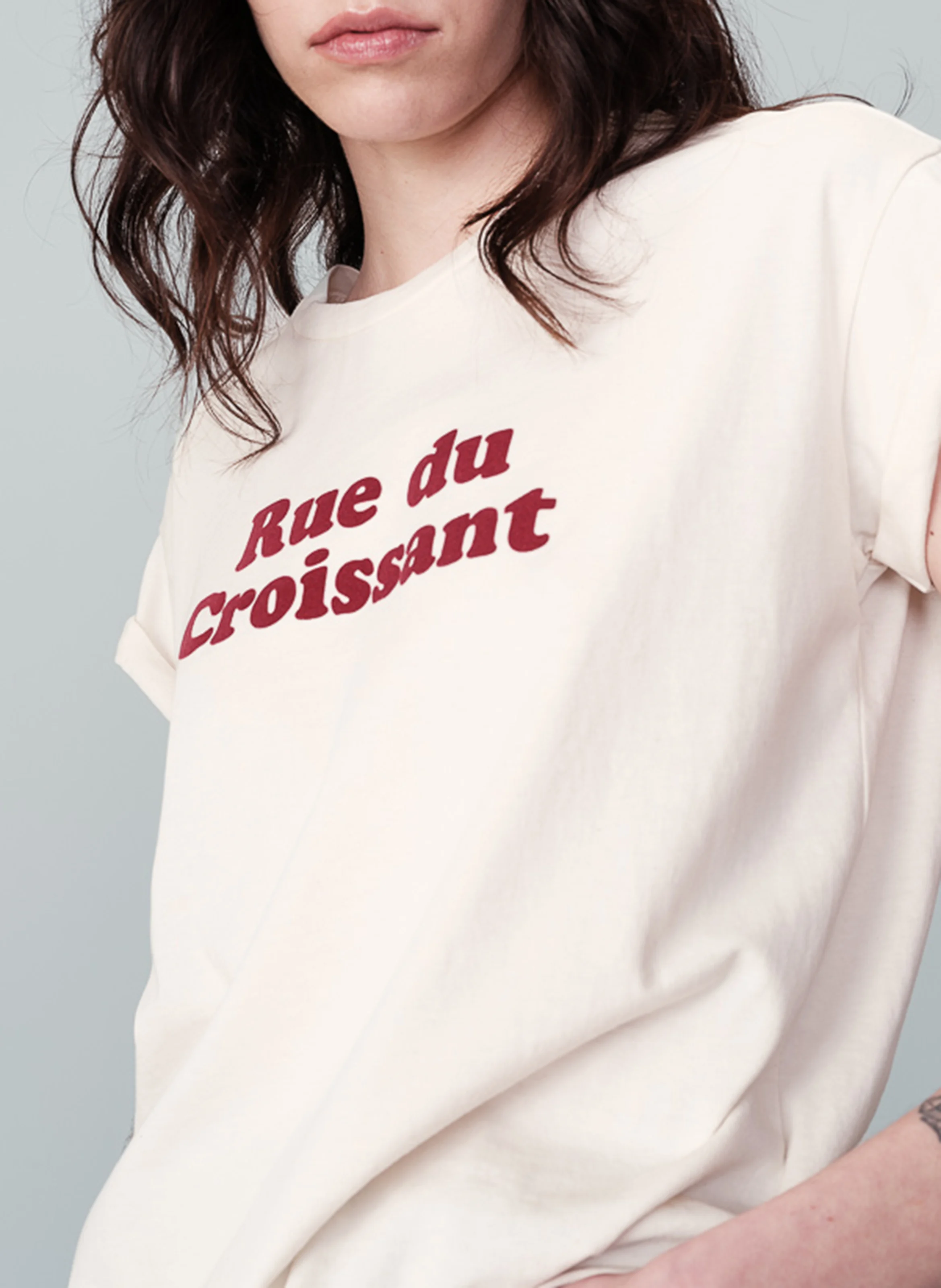 NOODLE - Tee-shirt à message imprimé en coton | Beige
