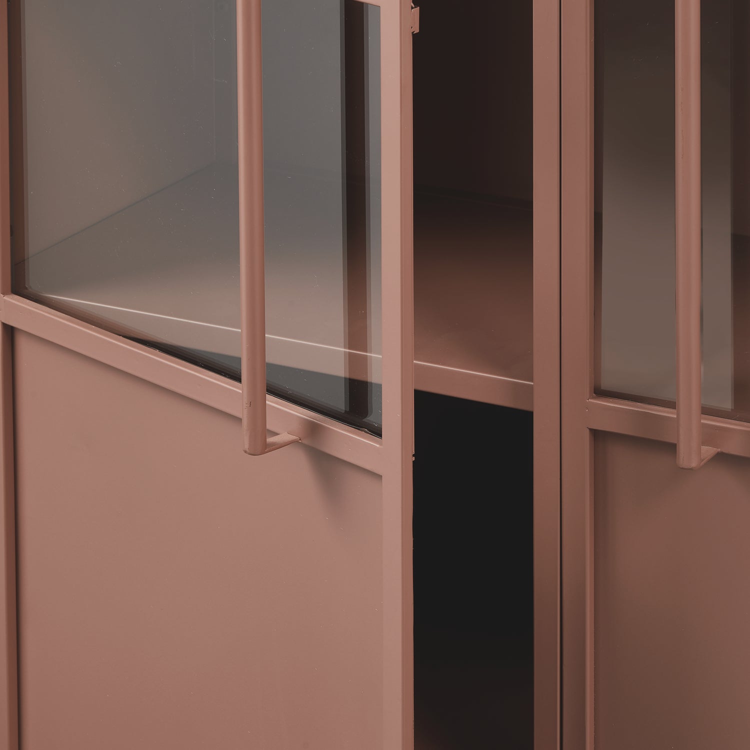 WOOOD Exhibit Vitrinekast - Metaal - Tan - 170x99x44