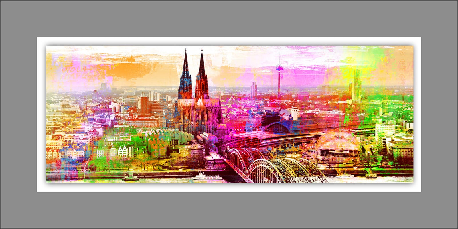PRO ART Alu-Art Bild KÖLN SKYLINE 50 x 100 cm mehrfarbig