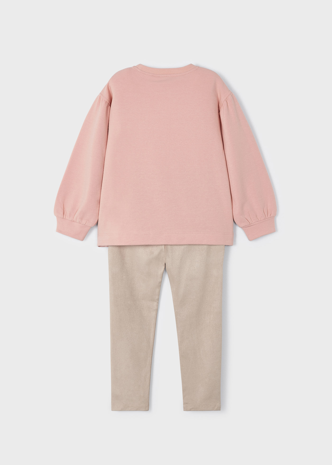 Conjunto de duas peças de leggings de camurça para meninas