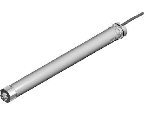 ARON voorzetrolluik, PVC grijs, 1600 x 665 mm, aluminium kast RAL 9016 verkeerswit, motor links