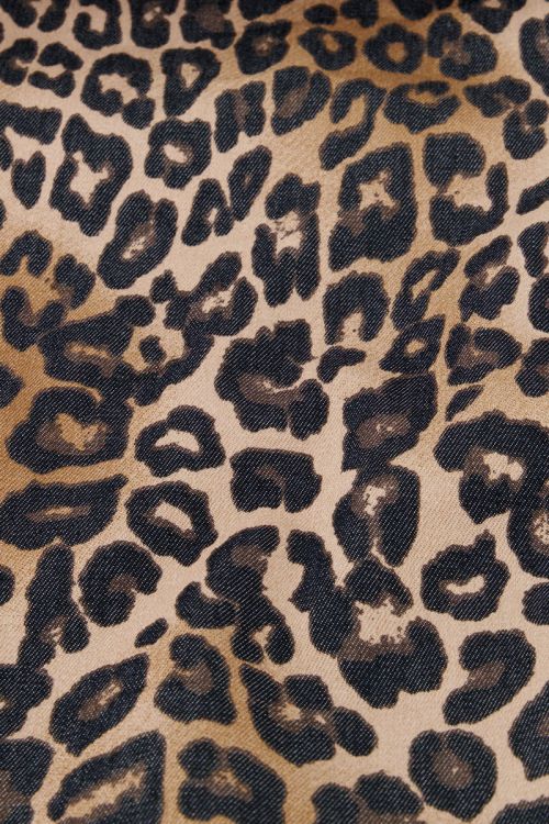 Panterprint maxi jurk met pofmouwen