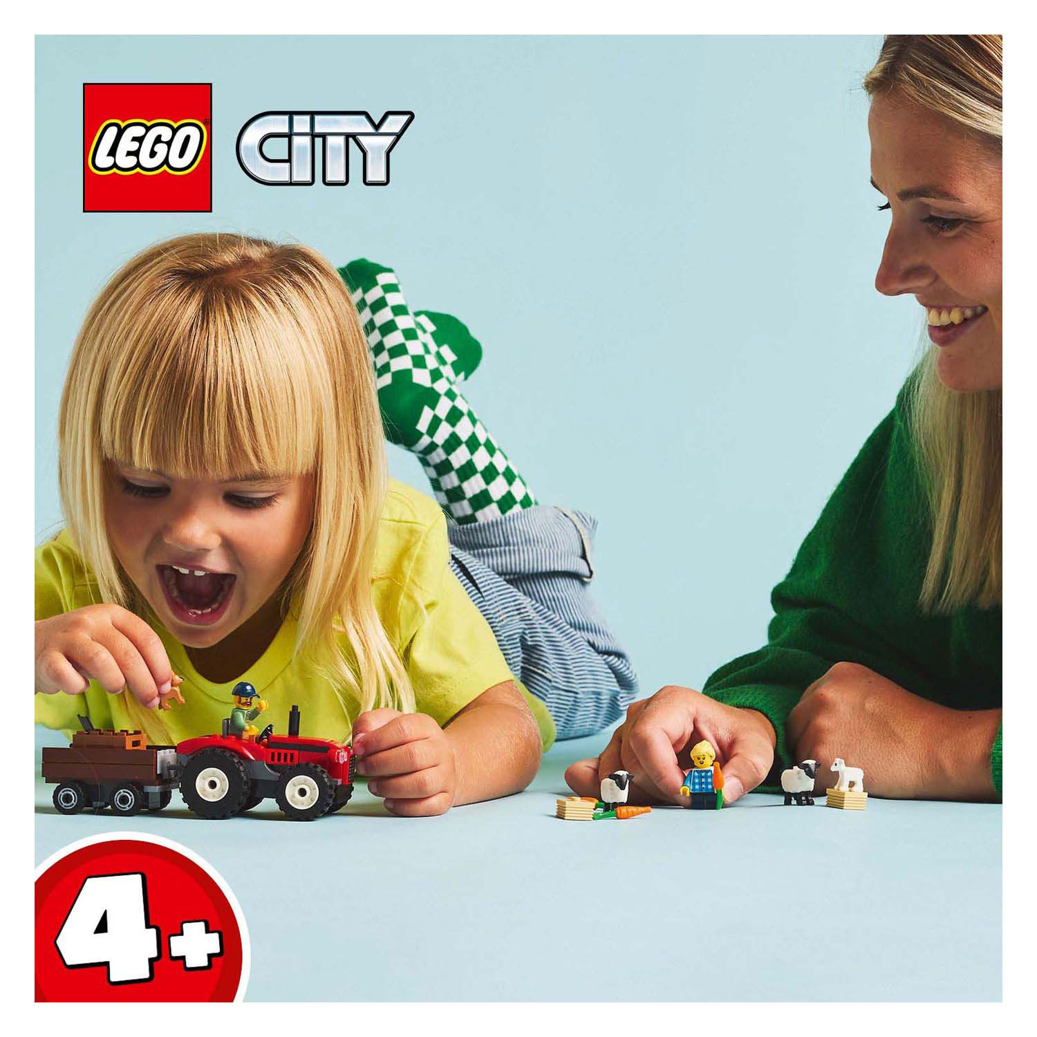 LEGO City 60461 Rode Tractor Met Aanhanger En Schapen