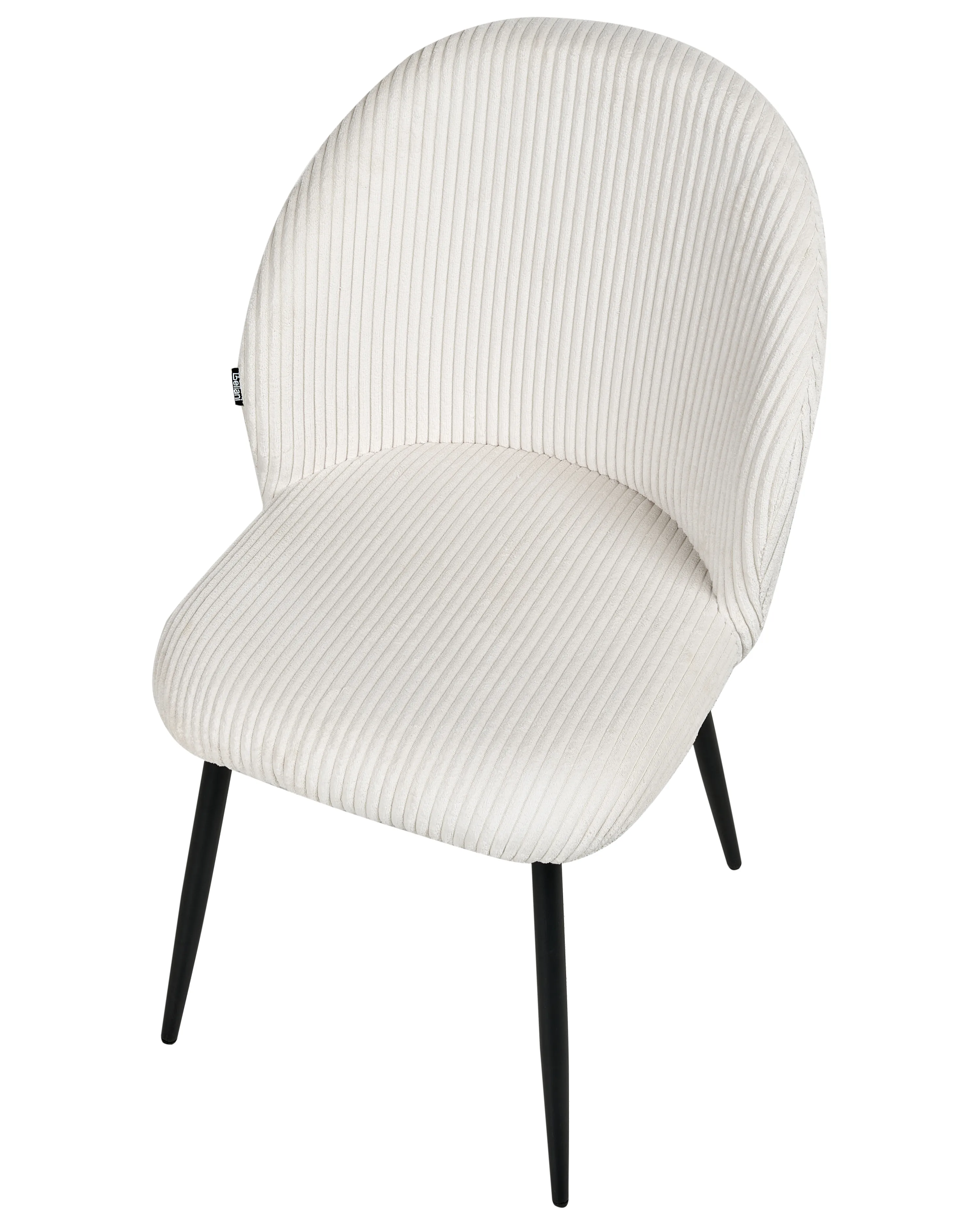 Set van 2 eetkamerstoelen ELOY Corduroy Gebroken wit