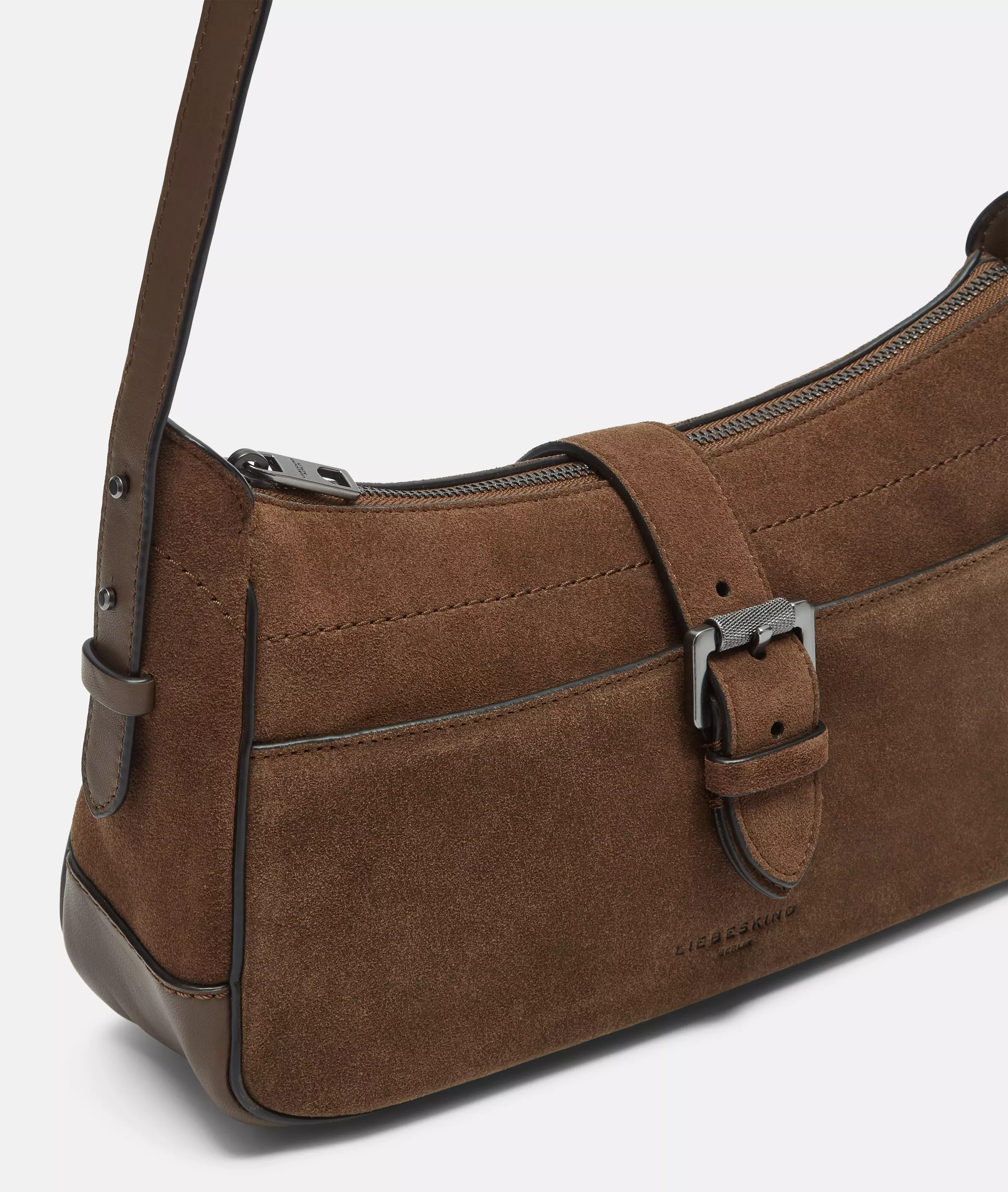 Ren Baguette S Handy suede shoulder bag