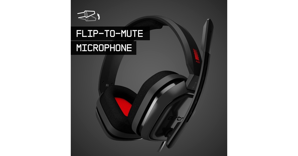ASTRO GamingA10 headset over-ear gaming headset  (Zwart/rood, Pc, PlayStation 4, Xbox One)