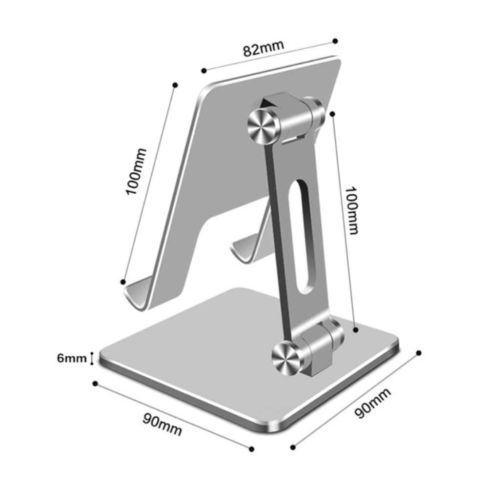 Desktop Aluminium Tisch Halterung mit einstellbarer Neigung für Handy / Smartphone / Tablet - Silber