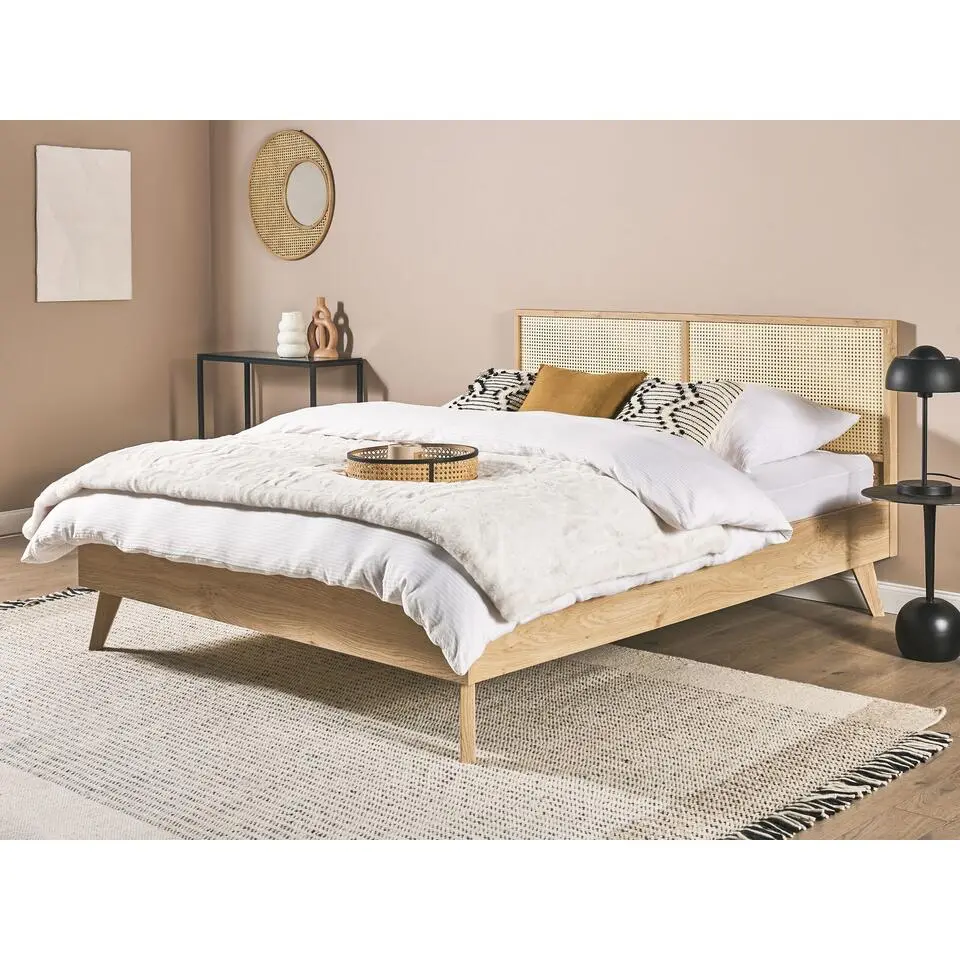 MONPAZIER - Tweepersoonsbed - Lichthout - 160 x 200 cm - Populierhout