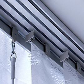 Rail panneau japonais Madeco 2 voies blanc L.120 cm