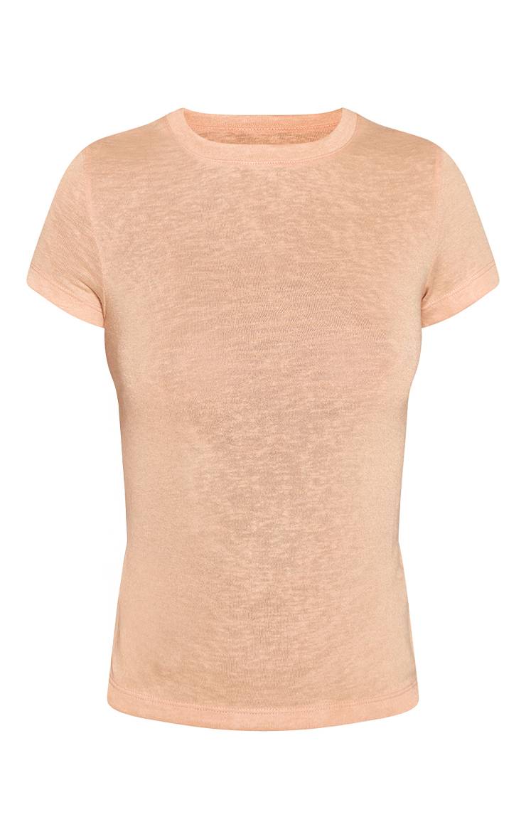 Pêche T-shirt En Jersey Slub À Manches Courtes