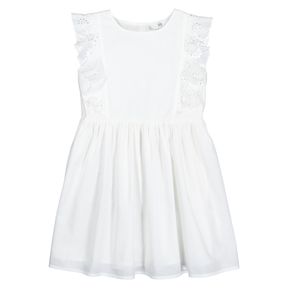 COLEÇÃO LA REDOUTE<br>Vestido sem mangas com renda inglesa