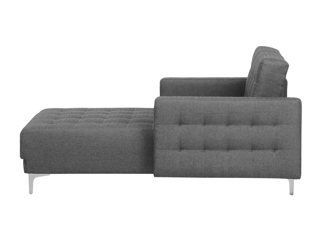 Chaise longue en tissu gris clair ABERDEEN
