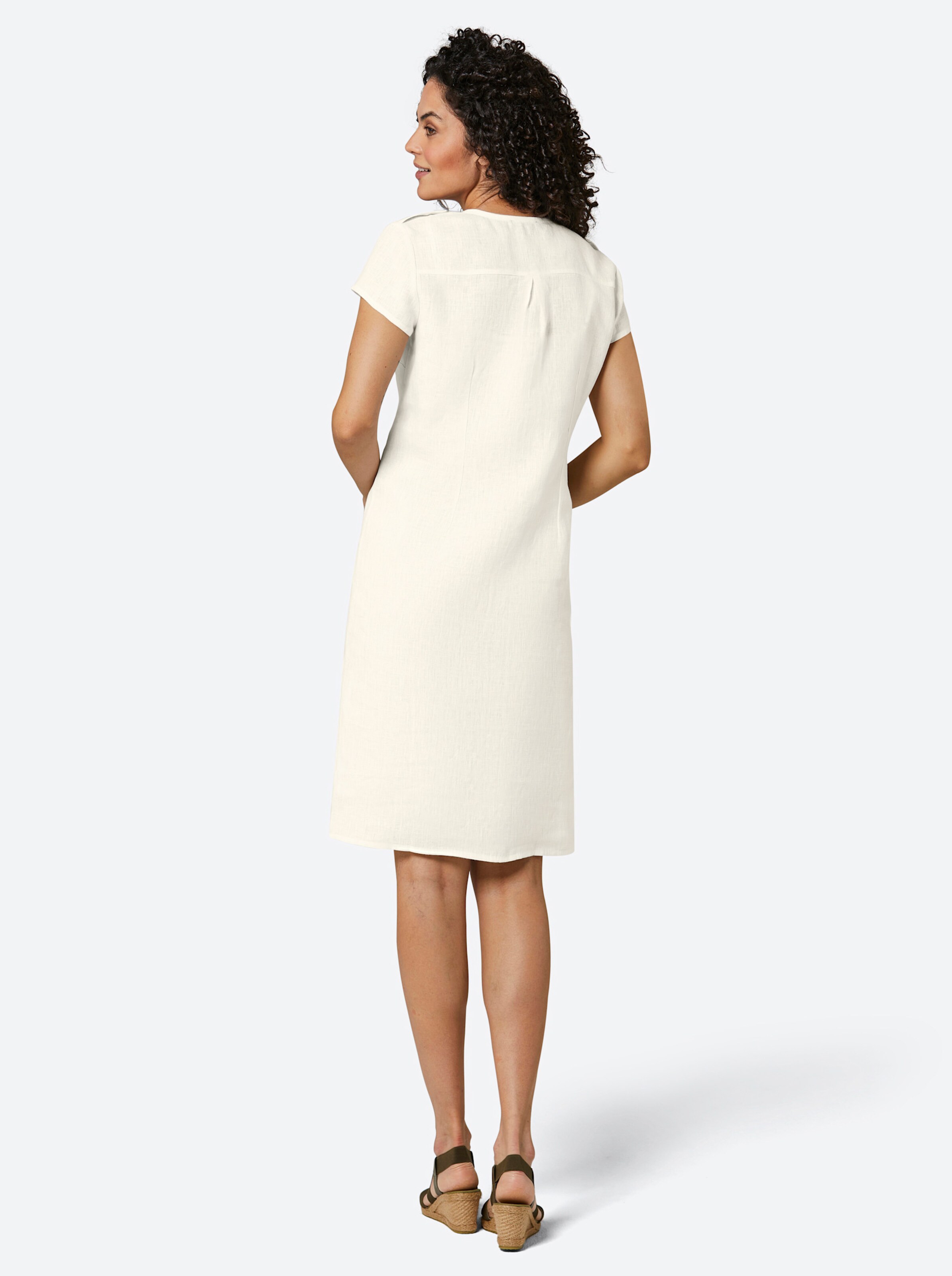 CREATION L PREMIUM Leinen-Kleid in weiß