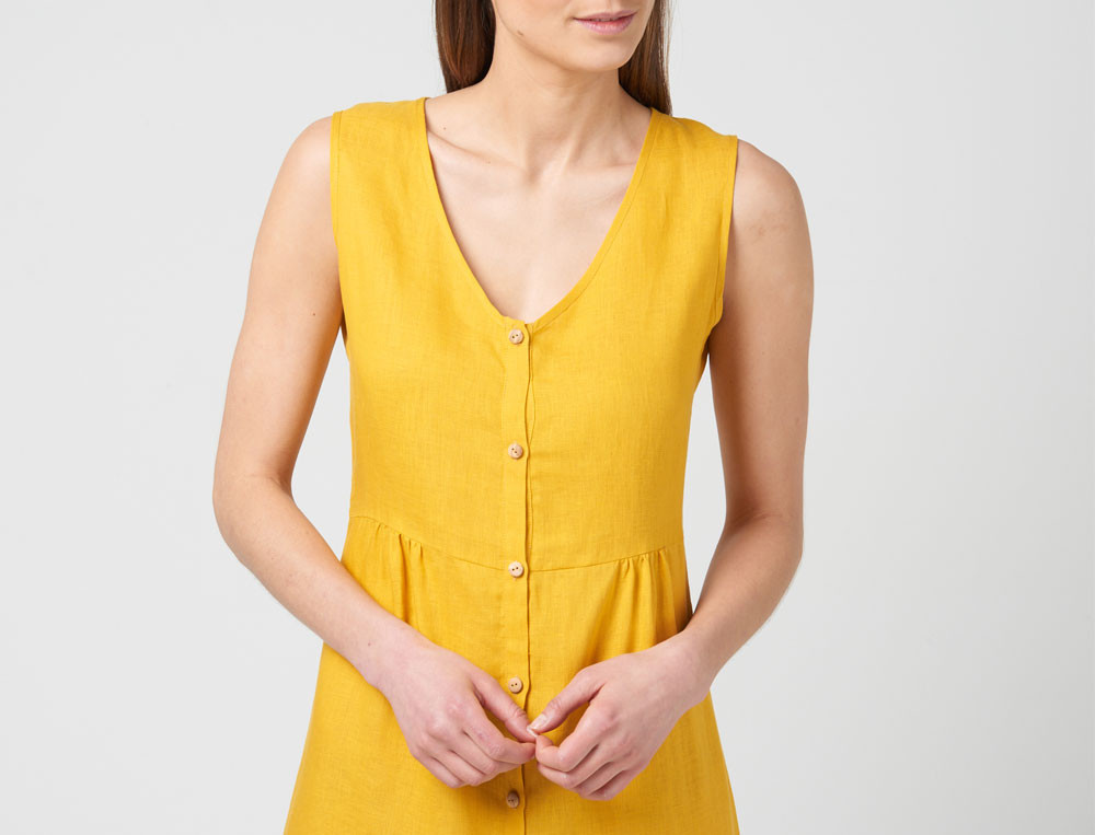 Robe jaune-Jour de plage