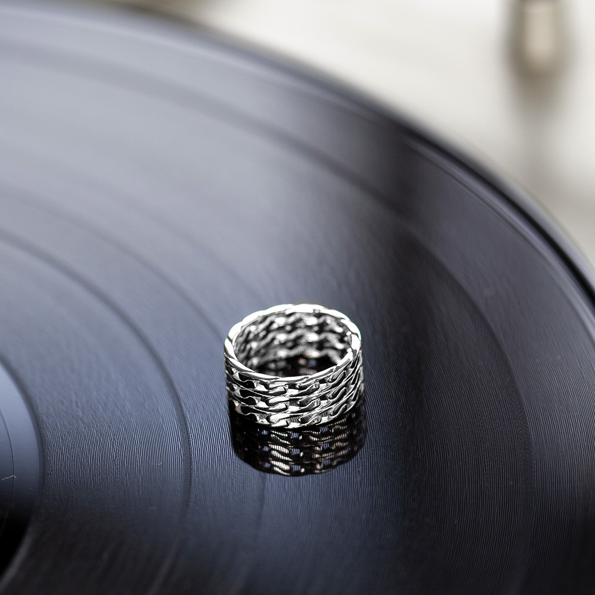 Bague argent 925 motif maille gourmette