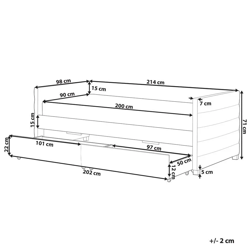 MARRAY - Slaapbank - Roze - 90 x 200 cm - Fluweel