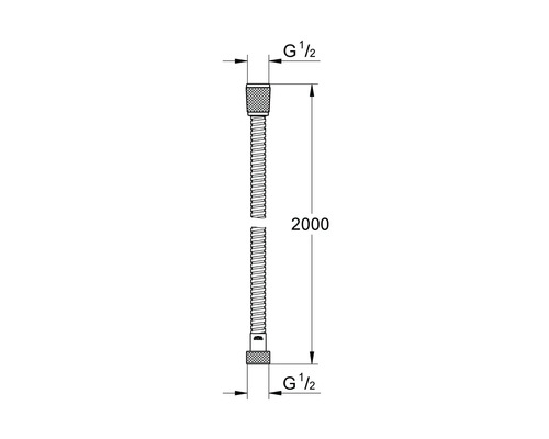 Grohe Quickfix doucheslang VitalioFlex metaal 2000 mm x 1/2