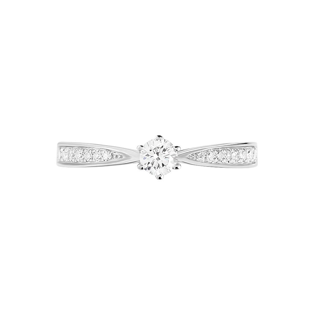 Bague Solitaire Symphonie Or Blanc Diamant