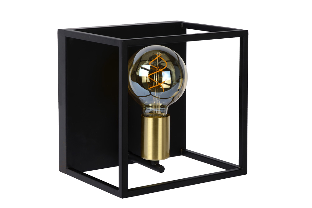 Lucide Ruben wandlamp 22x18cm E27 zwart mat