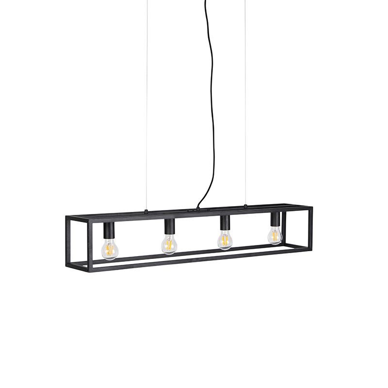 Industriële hanglamp zwart 4-lichts - Cage 4