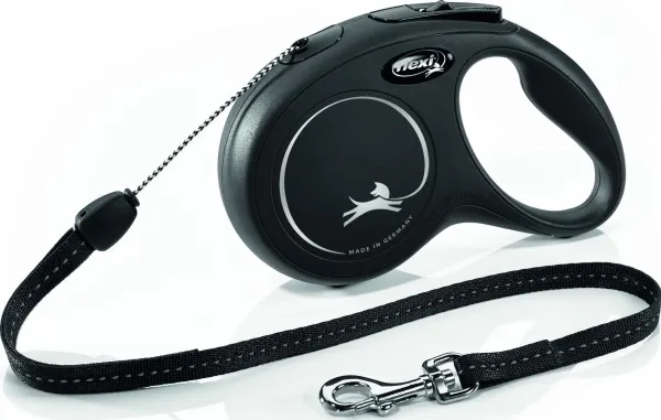 Flexi New CLASSIC 8 m Sort Hund Fleksibel hundesnor, 12kg