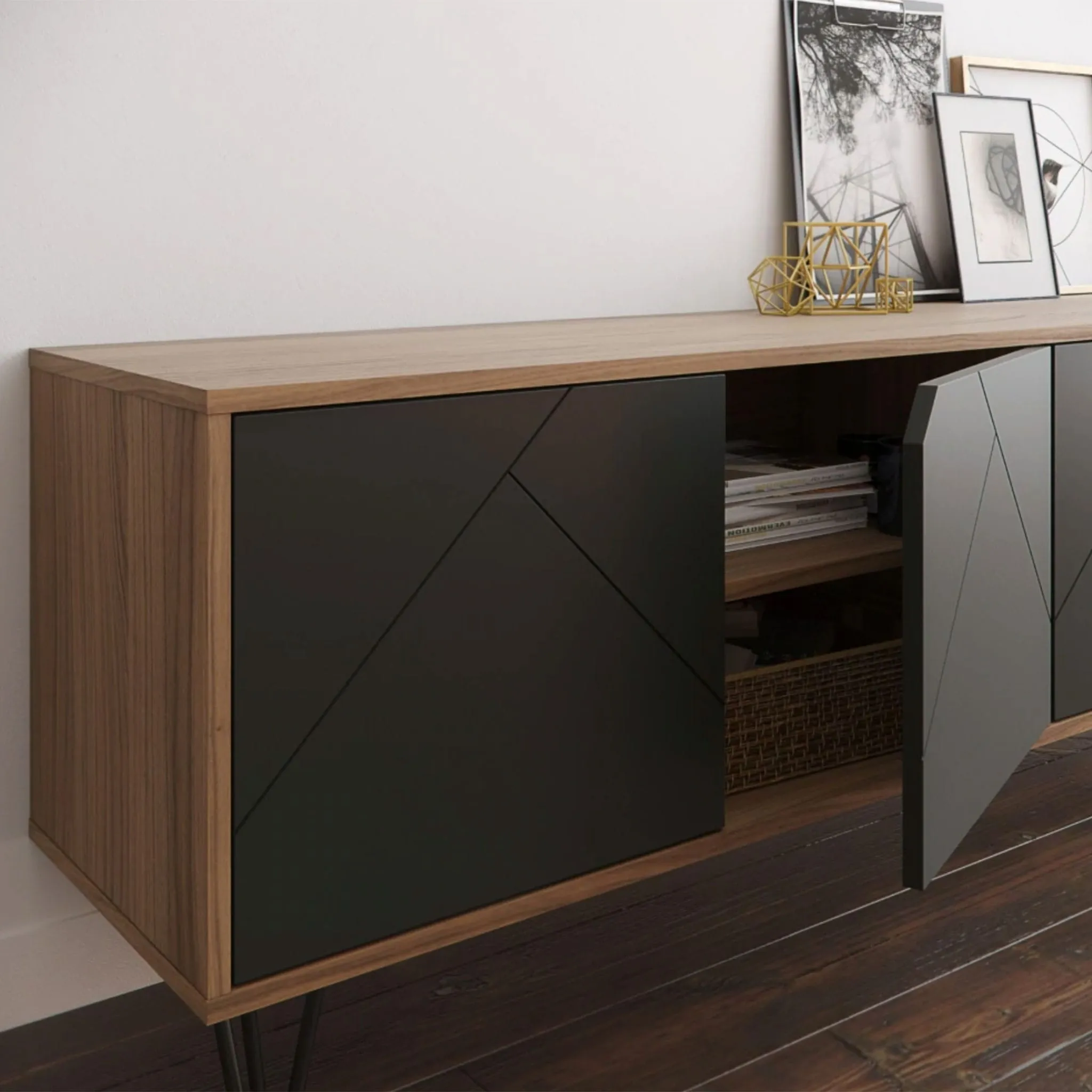 Nexera Meuble Audio-Vidéo Slim - Muscade  Charcoal