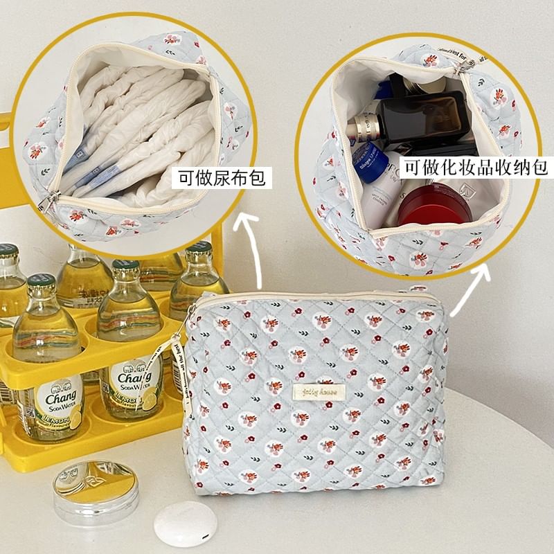 TangTangBags - Gewatteerde make-uptas met bloemenprint