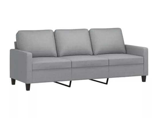 Ensemble de canapés 3 pièces avec coussins Gris clair Tissu