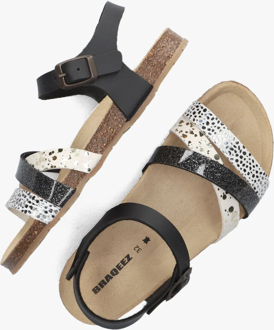 BRAQEEZ zwarte braqeez sandalen saar spain