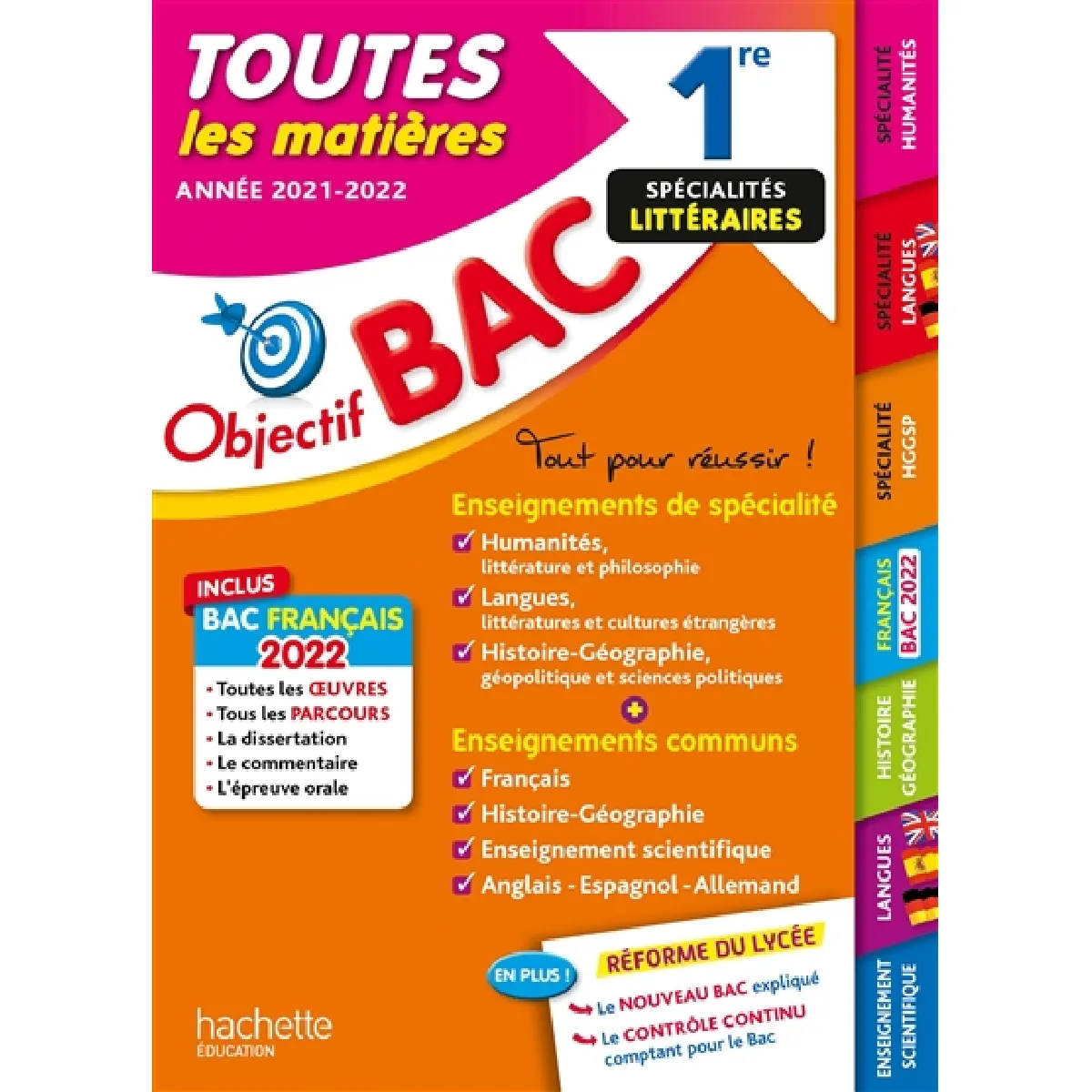 Toutes les matières 1re spécialités littéraires : année 2021-2022 · Occasion