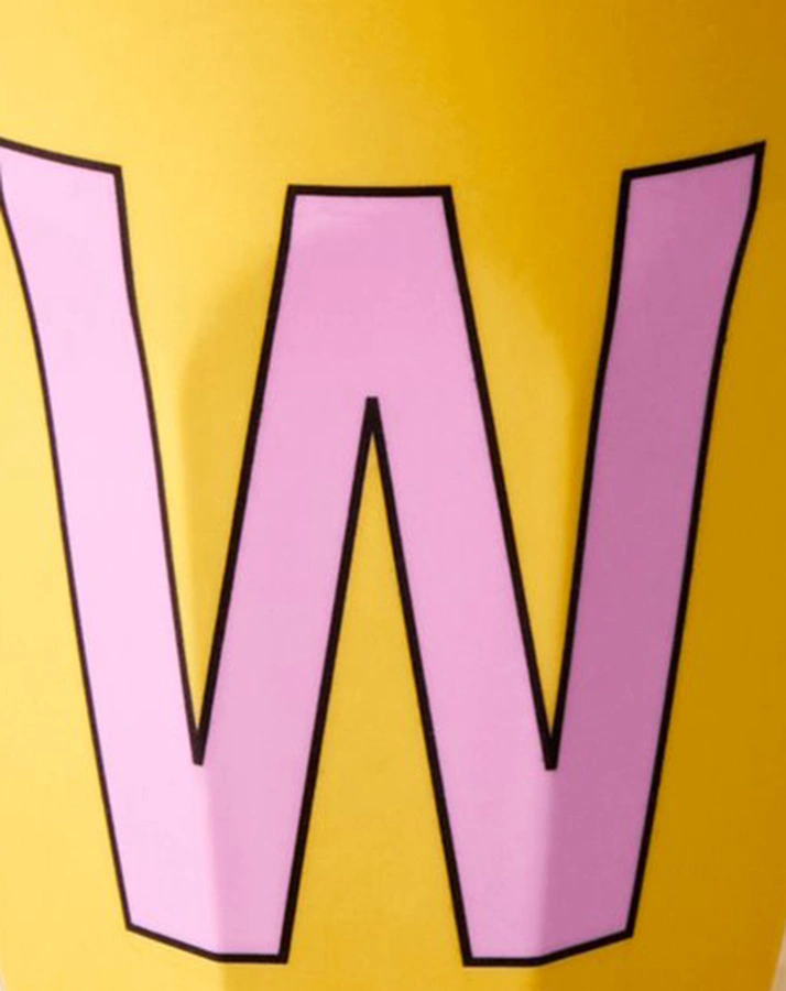 Melamin-Becher LETTER W - MEDIUM in yellow