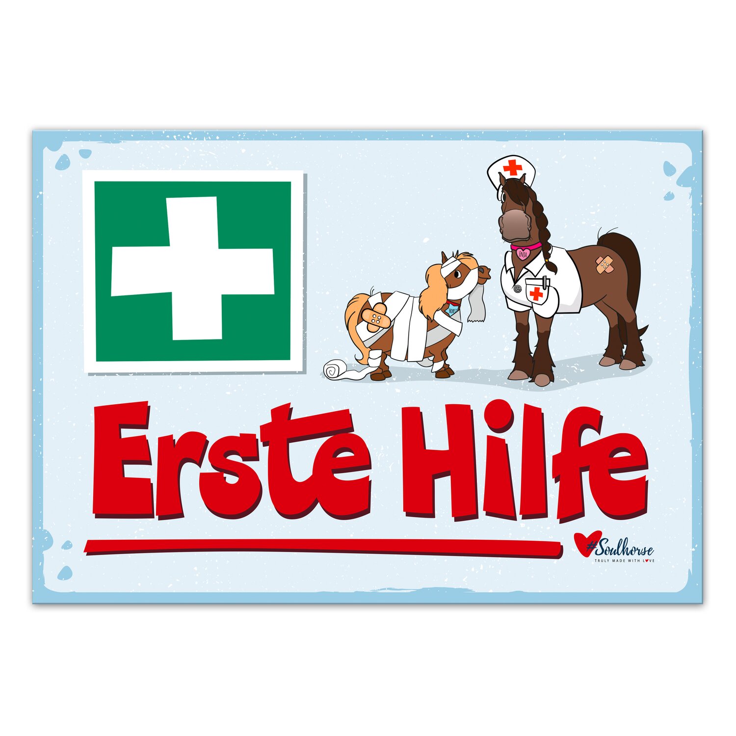 Soulhorse Warnschild  - A4 - Erste Hilfe