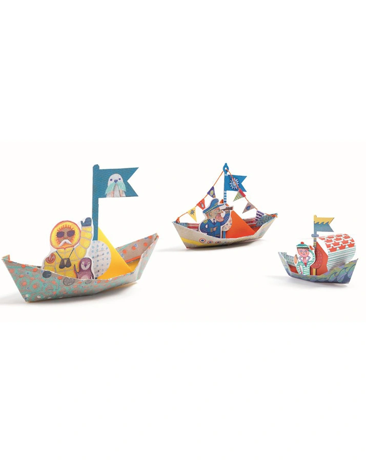 Origami-Set SCHIFFE AUF DEM WASSER 22-teilig in bunt