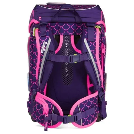 ergobag CUBO Set PerlentauchBär LUMI Edition, ergonomischer Schulrucksack, Set 5-teilig
